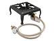 1 Single Burner Country Cooker Cast Iron LPG Gas Stove Camp Camping Hose Regulat