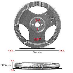 1 TRI-GRIP Cast Iron Disc Weight Plates EZ Bar Curl Barbell Weights Fitness Gym