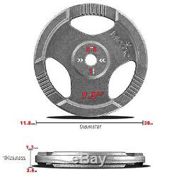 1 TRI-GRIP Cast Iron Disc Weight Plates EZ Bar Curl Barbell Weights Fitness Gym