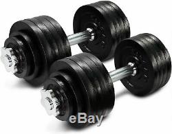 105lb total Adjustable Dumbbells Weight Set with Cast Iron Weights YES4ALL