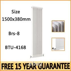 1500x380mm 2 Column radiator Horizontal White Traditional Cast Iron radiato