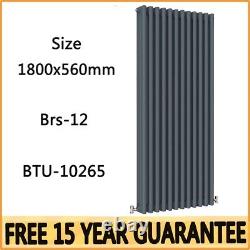 1800x560mm 3 Column radiator Horizontal Anthracit Traditional Cast Iron radiato