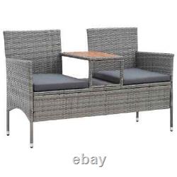 2 Seater Rattan Chair Garden Furniture Wicker Patio Love Seat Outdoor With Table