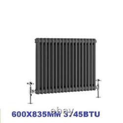 2 column Horizontal Traditional anthracite Central Heating Radiator 600x835mm