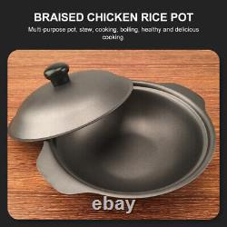 2 pcs Hong Style Claypot Rice With Lid Cast Iron Chicken Claypot for Home