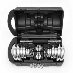 20 kg Dumbbell Set Weights Chrome Cast Iron with Box Home Fitness Gym Body Sets
