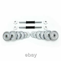 20 kg Dumbbell Set Weights Chrome Cast Iron with Box Home Fitness Gym Body Sets