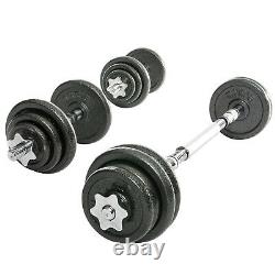 20KG Adjustable Cast Iron Dumbbell / Barbell Set For Weight Lifting Training