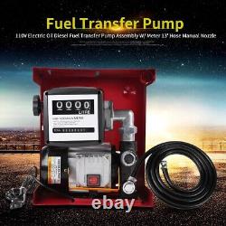 230V Oil Fuel Transfer Pump Diesel 60L/min & Meter 13'' Hose Manual Nozzle 550W