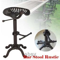 2x Adjustable Vintage Tractor Seat Bar Stool Rustic Cast Iron Industrial Chair