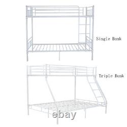 3FT Single 4FT6 Double Metal Bunk Bed Frame / Triple High Sleeper Adult Kid Home