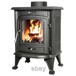 4.2KW Woodburning Stove Cast Iron Log Burner Fireplace Defra Eco Design New