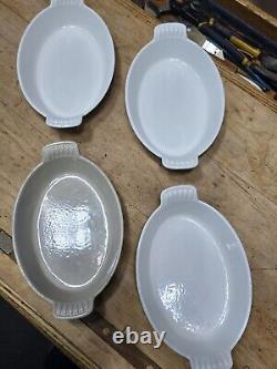 4 PC! LE Creuset VINTAGE Au Gratin Yellow Oval Bakers Enamel Cast Iron FRANCE