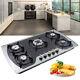 5 Burner Cooktop Gas Stove Hob Tempered Glass LPG / NG Gas Embedded Stove