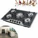 5 Burner Gas Stove Cast Iron Gas Hob Burner Cooker + Stainless Steel Water Tray