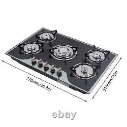 5 Burner Gas Stove Cast Iron Gas Hob Burner Cooker + Stainless Steel Water Tray