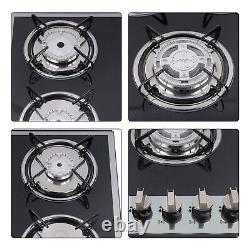 5 Burner Gas Stove Cast Iron Gas Hob Burner Cooker + Stainless Steel Water Tray