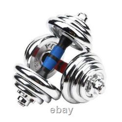 50kg Adjustable Dumbbell Set Chrome Cast Iron Spinlock Gym Weights In Carry Case