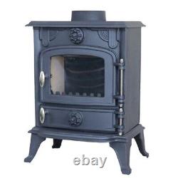 5KW Multifuel Stove Wood Burner Cast Iron Defra Approved Eco Design Log Fire