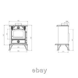 5KW Multifuel Stove Wood Burner Cast Iron Defra Approved Eco Design Log Fire