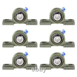 6 Pcs UCP201-8 Pillow Block Bearing 1/2 Inch Bore Cast Iron Base Self-Alignment