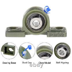 6 Pcs UCP201-8 Pillow Block Bearing 1/2 Inch Bore Cast Iron Base Self-Alignment