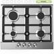 60cm Built-in Stainless Steel Gas Hob & Cast Iron Pan Supports Cookology GH605SS