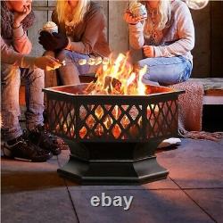 61cm Outdoor Iron Fire Bowl Pit Garden/BackyardBBQ/Camping Bonfire Patio Heater