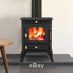 7.5KW Multifuel Wood Burning Log Cast Iron WoodBurner Stove Fireplace JA010