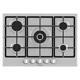 70cm Gas Hob In Stainless Steel, 5 Burner, Cast Iron Supports Hisense GM773XF