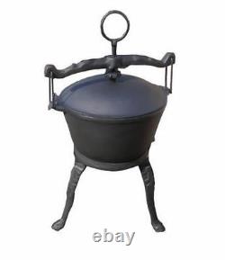 7l HEAVY DUTY DUTCH OVEN CAST IRON COOKWARE CAMPING FIRE COOKING FIREPLACE