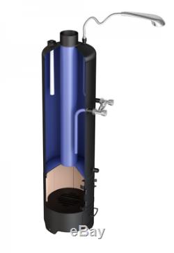 80 Ltr Solid Fuel Water Heater Wood Burning Boiler Enameld Floor Mount -Vertical