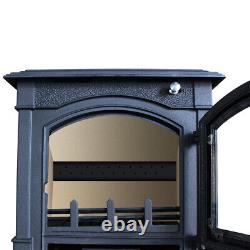 8KW Black Cast Iron Log Burner Wood Burning Stove Fireplace Eco Defra Approved