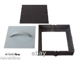 9 x 9 Enamel Gloss Black Soot Door Box Chimney Inspection Hatch Cast Iron Stove