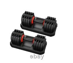 Adjustable Dumbbells 2x 25kg TCTNT Pair Set 5kg 25kg (50K Total)