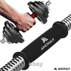 Amonax 20kg 30kg Cast Iron Adjustable Dumbbells Weight Set, Barbell Set Men
