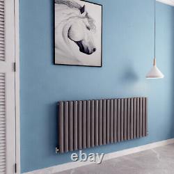 Anthracite Flat Panel Oval Column Cast Iron Towel Rail Radiator Central Heating