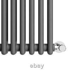 Anthracite Traditional Radiator Triple Column Cast Iron Rads 1800x560 With Valve