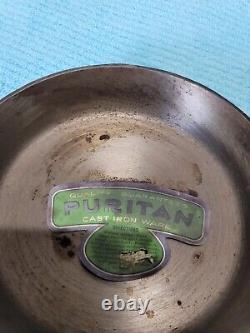 Antique PURITAN #3 Cast Iron Skillet WITH ORIGINAL LABEL AND PRICE TAG VHTF