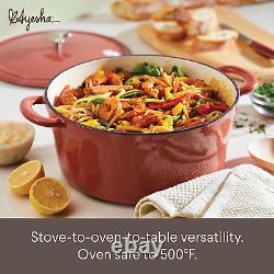 Ayesha Curry Kitchenware Enameled Cast Iron Dutch Oven/Casserole Pot with Lid, 6