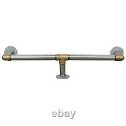 Bar/Kitchen Foot Rail Made From Industrial Silver & Brass Iron Pipe Fittings