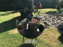 Beach Fire Pit Portable Rustic Kadai BBQ Wood Burner Garden Stove Pot S-XXL