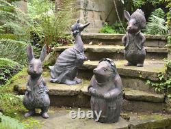 Beatrix Potter Peter Rabbit Set Garden or Home Statue Ornament Bronze Finish