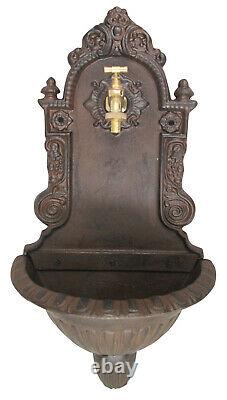 Beautiful wall fountain with basin antique 19th century design cast iron