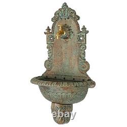 Beautiful wall fountain with basin antique 19th century design cast iron 76cm d