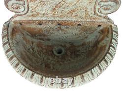 Beautiful wall fountain with basin antique 19th century design cast iron 76cm d