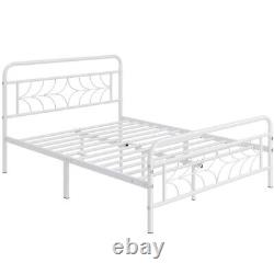 Bed Frame Metal Platform Bed with Sparkling Star-Inspired Design Headboard/Storage