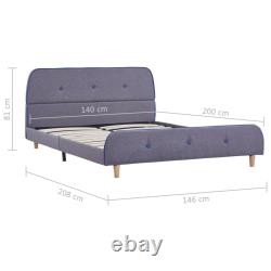 Bed Frame Taupe Fabric 150x200 cm 5FT King Size Home Bedroom Bedstead vidaXL