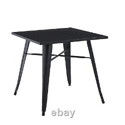 Black Metal Bar Table Set Breakfast Dining Table Bistro Cafe Dining Outdoor