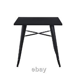 Black Metal Bar Table Set Breakfast Dining Table Bistro Cafe Dining Outdoor